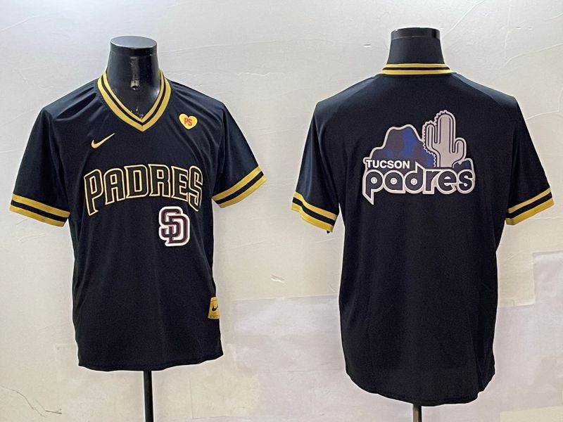 Men San Diego Padres Blank Black Gold Game 2025 Nike MLB Jersey style 14